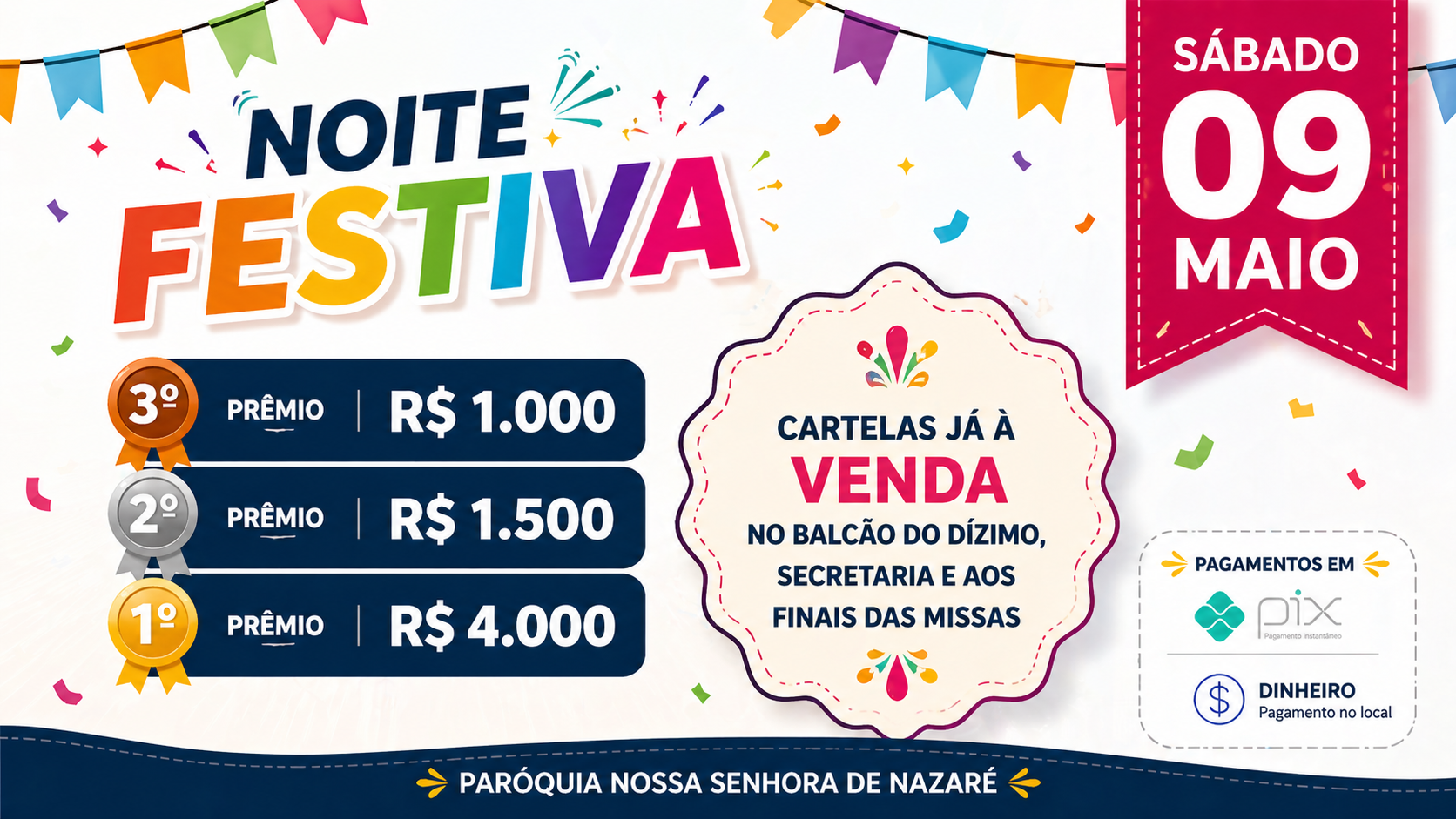 Noite Festiva na Paróquia: venha viver esse momento especial conosco